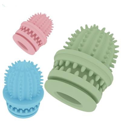 China Soft Dog Toys For Heavy Chewers Bite Resistant Cute Cactus Tooth Grinding Toy Ball Bite Teeth Cleaning Dog Toys for sale