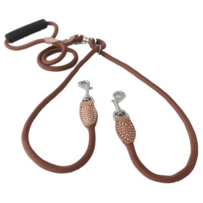 China Nylon Double Hook Pet Traction Rope Small Medium Dog Walking Rope for sale