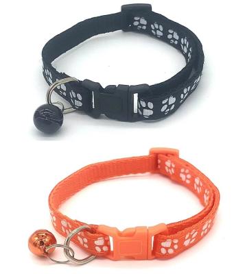 China Footprint Cat Dog Collar Patch Cloth Kitten E Collar With Bell for sale