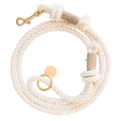 China 5 FT Handmade Braided Cotton Rope Dog Leash For Small Dogs And Cat for sale