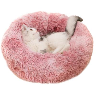 China Rainbow Dog Bed Kennel Large Medium And Small Dogs Thickened Plush Round Kennel Pad Cat Pad Dog Bed Amazon for sale