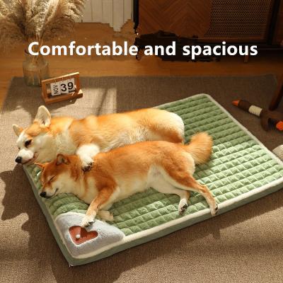 China Removable And Washable Four Seasons Thickened Deep Sleep Gingham Dog Bed Small And Medium-Sized Dog Pet Mat for sale