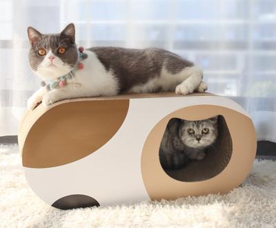 China Corrugated Paper Scratch Pads Cat Play House For Indoor Cats for sale