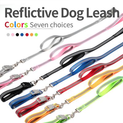 China Snap On Adjustable Dog Collar Nylon Braided Dog Rope Reflective Pet Leash for sale