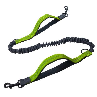 China Pet Sports Running Reflective Material Leash Dog Double Handle Leash for sale