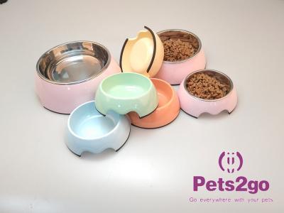 China Rounded Shape 830g 1200ml Plastic Pet Feeder Bowls for sale