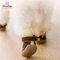 China 8pounds Striped Suede Anti Slip Shoes For Dogs for sale