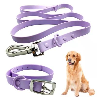 China Amazon hot sale anti-fouling and waterproof PVC dog collar and leash set for pets walking outdoors for sale