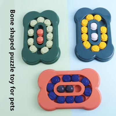 China Pet Products Amazon New Bone Type Pet Puzzle Feeding Toys Dog Puzzle Toys Interactive Slow Food for sale