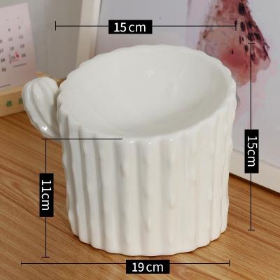 China Cat Bowl Porcelain To Protect Cervical Vertebrae Cactus Dog Cat Food Bowl From Spilling Pet Drinking Bowl for sale