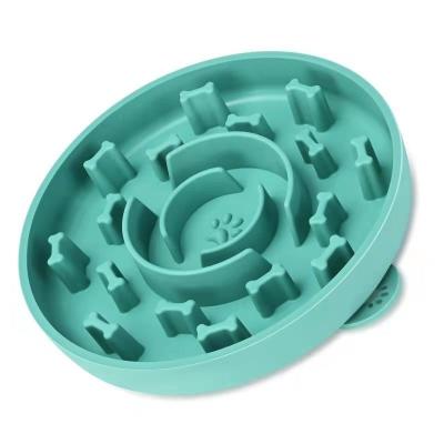 China Amazon'S New Pet Food Utensil, Anti-Choking, Anti-Slip, Silicone Slow Food Bowl For Dogs And Cats for sale