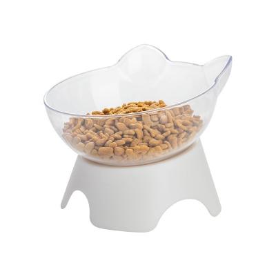 China Pie del solo del cuenco de Cat Bowl Dog Bowl Cat alto de Cat Bowl Oblique Mouth Neck del protector cuenco transparente antideslizante del animal doméstico en venta