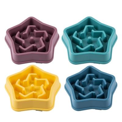 China New Color Pet Bowl Dog Bowl Bottom Non-Slip Plastic Labyrinth Pet Anti-Choking Slow Food Bowl Slow Feeding Basin for sale