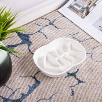 China Ceramic Pet Bowl Slow-Food Anti-Choking Slow-Food Bowl Fish-Shaped Dog Bowl Fish-Bone-Shaped Bowl for sale