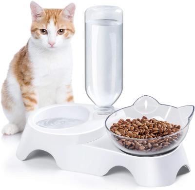 China Detachable Automatic Pet Water Food Bowl Set Stainless Steel for sale