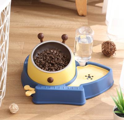 China Automatic Cat Dry Food Dispenser ABS Raised Dog Bowls With Microchip for sale