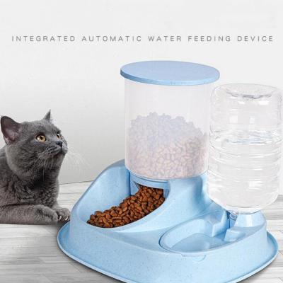 Cina Erogatore automatico di plastica Cat Dog Double Bowl di acqua d'alimentazione dell'animale domestico in vendita