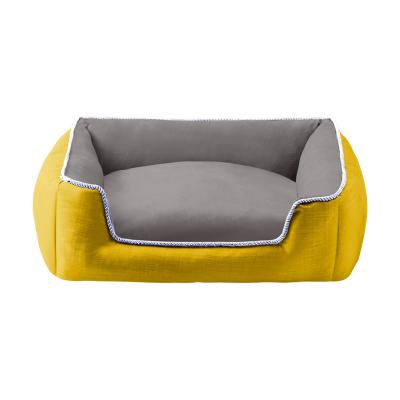 China Cama Para Perros Sustainable Soft Waterproof Canvas Modern Luxury Dog Bed Memory Foam Large Pet Beds for sale