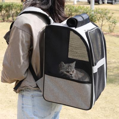 China Luxury Designer Dog Carrier Bag Cat Backpack Pet Carriers Expandable Oxford Dog Viable Travel Bag for sale