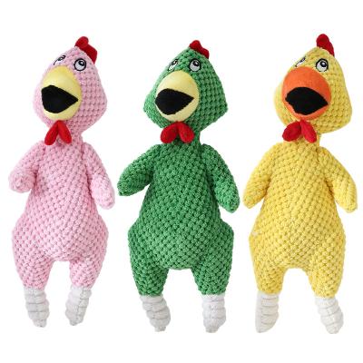 China Custom Viable Yellow Plush Pet Toy Plush Dog Toys Crinkle Factory Turkey Chicken Chew Vocal Squeaky Toy for sale