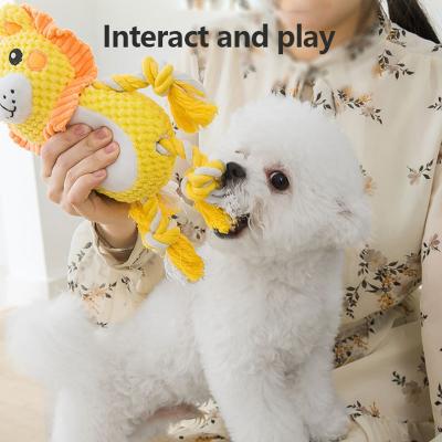 China Customized Viable Dog Plush Stuffed Animals Cartoon Toys Pet Voice Cute Interactive Squeaky Cat Toy Squeaky Toy for sale