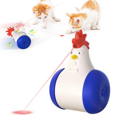 China Wholesale Viable Automatic Tumbler Kitten Toys Smart Pet Interactive Cute Rooster Laser Cat Tumbler Toy for sale