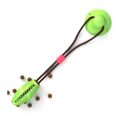 China Viable Durable TPR Ball Food Sucker Ball Dog Toy Interactive Rubber Chew Toy Sucking Dog Toy for sale