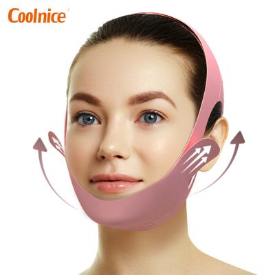 China Chin Friend Portable Silicone V Material Reusable Reusable Face Mask Chin Reducer Strap Face Lifting Line Dual Mask Material Reusable Bandage for sale