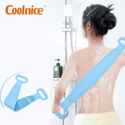 China Reusable Long Handle Back Massage Silicone Bath Body Brush Scrubber Sweep Long Handle for Shower Brush Dry Skin Circulation for sale