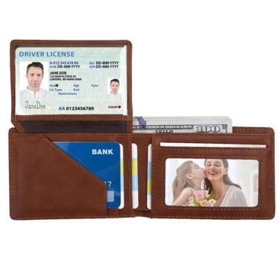 China RFID Mens Small Wallet With 2 ID Pocket Vera Pelle Wallet for sale