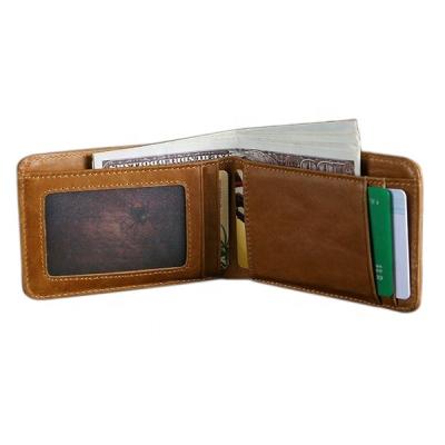 China New Design RFID Card Holder Wallet Gentlemen Genuine Leather Wallet for sale