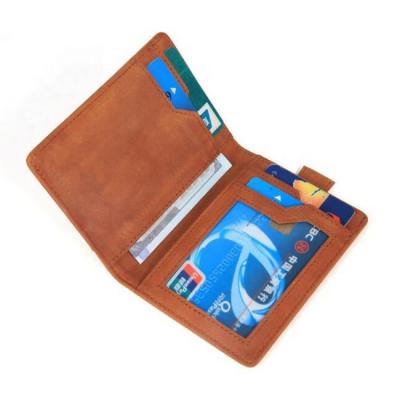 China Fashion 2 Times Card Holder Wallet For Mens Crazy Horse Genuine Leather Men's Card Holder for sale