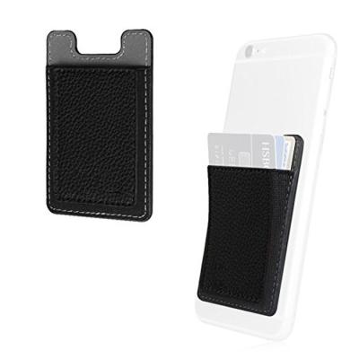 China Stylish Self Adhesive Credit Card Holder, Ultra Thin PU Leather Stick On Card Wallet Case For Phone for sale