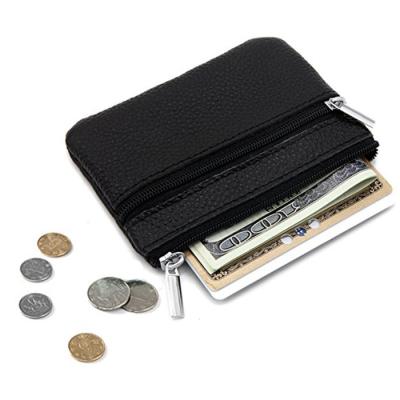 China Slim Genuine Leather Mini Money Holder Dinner Coin Wallet with Zipper, Money Holder Purse for sale