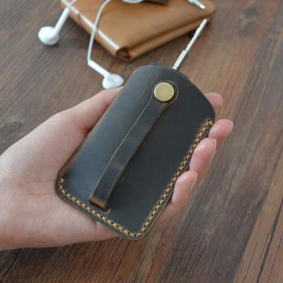 China Fashion Car Handmade Key Case FOB Cover Made Of 100% Crazy Horse Genuine Leather for sale