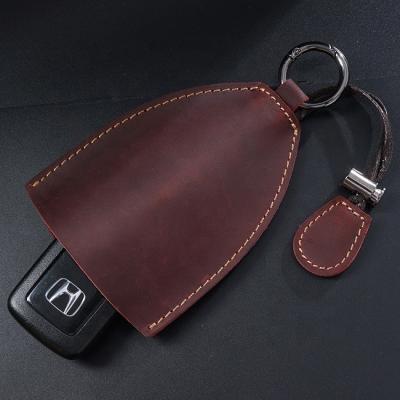 China Wholesale Genuine Leather Vintage Car Key Sleeve/Key Holder/Key Cover For Most Used Key for sale