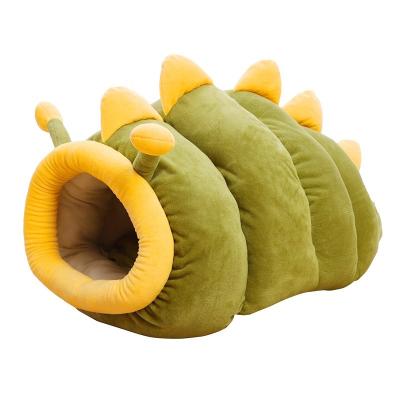 China Full Winter Caterpillar Heating Closed Cat Bed Warm Puppy House for sale