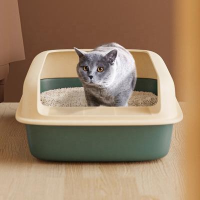 China Viable Pet Cat Toilet Cat Litter Box Tray With Litter Shovel Scoop for sale