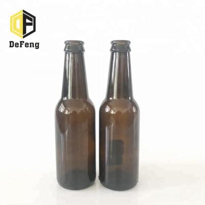 China Amber Glass Beverage 250ml 330ml 500ml Beer Soda Bottle With Metal Crown Screw Cap for sale