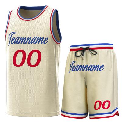 China OEM antibacterial basketball tank top t-shirt and short pants sets college basketball summer clothing for man for sale