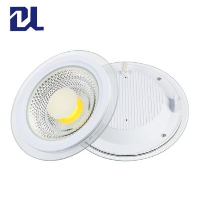 China Modern ultrathin indoor energy saving round cob 5w 7w 10w 15w 24w lead glass downlight for sale