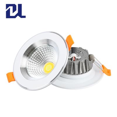 China Hot Sale Ultra Thin Downlights Two Color Recessed 5w Two Color Cob Round Led Downlight For Shopping Malls Museums for sale