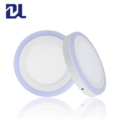 China Double Color Suface Round LED Panel Light High Quality Double Color Surface 3+3w 6+3w 12+4w 18+6w Indoor Round Led Panel Light for sale