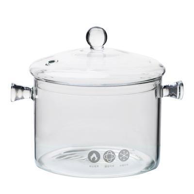 China Sustainable Delicious Soup Making Borosilicate Glass Cooking Casserole Set Cookware for sale