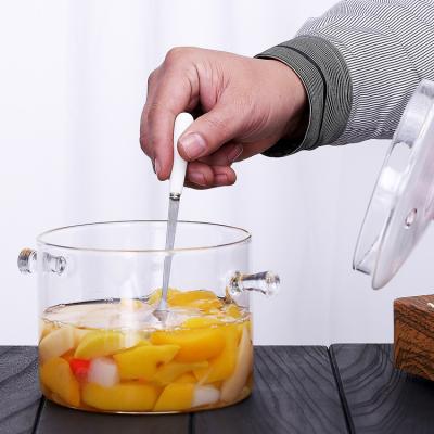 China Sustainable Wholesale Transparent High Borosilicate Glass Heatable Cooking Pot for sale