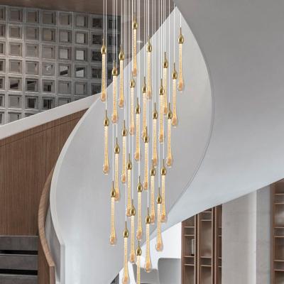 China Modern Modern Stair Lights Chandelier Lighting LED Crystal Ball Pendant Lights for Long Stair Lamps for sale