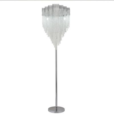 China Modern Postmodern Fringe Island Tassel Lighting Room Metal Pendant Aluminum Chain Floor Lamp for sale