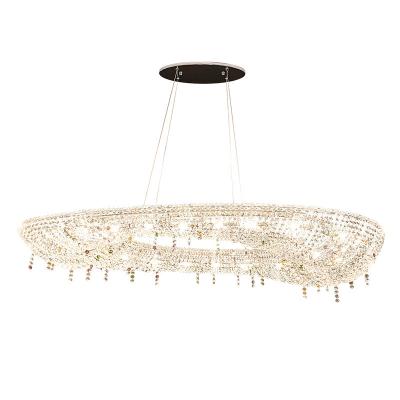 China Custom large modern crystal simple modern crystal chandelier chandelier modern K9 bead building pendant lamp for sale