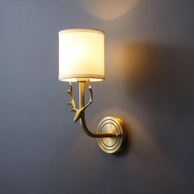 China Modern European Room Study Brass Wall Decor Lights Copper Glass Shade Brass Wall Light for sale