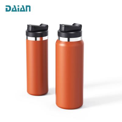 China Daian Sustainable Double Wall Vacuum Insulated Leakproof Stainless Steel Wide Mouth Water Bottle With BPA Free for sale